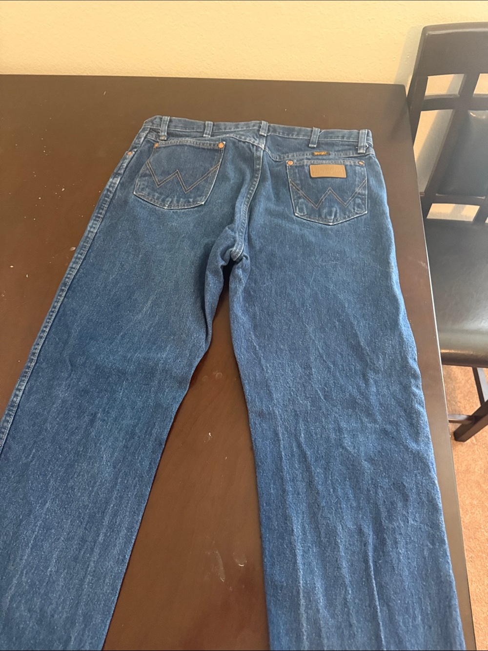 Wrangler Blue Denim Skirt with Leather Patch - Picture 4 of 5